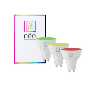 Immax NEO sada 3x smart žiarovka LED GU10 4,8W RGB + CCT farebná a biela, stmievateľná, zigbee